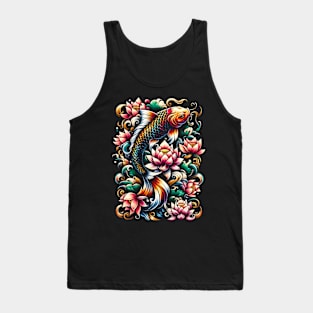 Koi fish and Lotus flower Tank Top